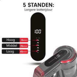 AG4000+ Steelstofzuiger Draadloos - 90 (!) Minuten Stofzuigen- Inclusief Extra Batterij -Stofzuiger Zonder Zak - Ook Dierenharen- Kruimeldief- Draadloze Stofzuigers - Steelstofzuigers - Kruimelzuiger - 250Watt - Sterke Zuigkracht - Compact & Licht — thumbnail 2