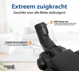 V2 Combi Stofzuigermond geschikt voor Miele + Klik - Vernieuwde A-Kwaliteit Zuigmond - Borstel (AllTeQ vervangende Mondstuk) geschikt voor Alle Miele stofzuigers Guard L1, M1, S1, CX1, C3, C2, C1, S8, S6, S5, S4, S2, S8000, S6000, S5000, S4000, S2000 — thumbnail 4