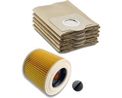 Papieren filterzakken - patroonfilter - sluiting - Kärcher WD2 WD3 MV2 MV3 A2054 A2201 - 6.959-130.0 6.414-552.0 4.075-012.0