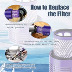Nafilter Geschikt voor Dyson V10/SV12 stofzuiger 2-pack — thumbnail 3