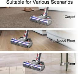 Gemotoriseerde elektrische turboborstel vervangende stofzuigerkop voor Dyson V7 V8 V10 V11 V15, vloerborstelaccessoire met directe aandrijving en LED-lampjes — thumbnail 5