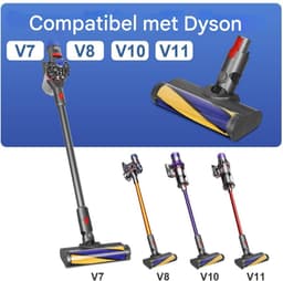 LED-zuigmond met zachte roller - voor Dyson V15 V11 V10 V8 V7 stofzuigers - verlicht verborgen vuil en gruis - ideaal voor gladde harde vloeren — thumbnail 4