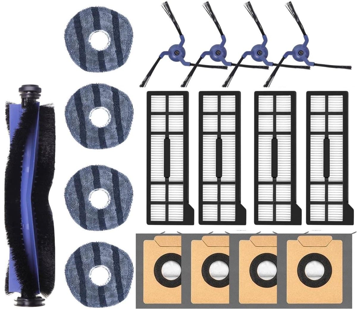PolkaHome® 17-delige Accessoires Set voor Eufy X10 Pro Omni – Filters, Borstels & Stofzakken – onderdelen — afbeelding 1