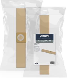 SQOON® Industriële Stofzuigerzakken - Geschikt voor Soteco Micro - Vervangt Model 07940 - 10 Stuks - Papier - Voor Professioneel Gebruik in Bouw en Industrie — thumbnail 1