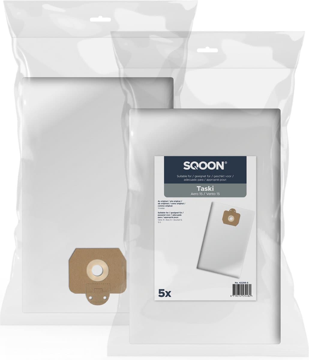 SQOON® Stofzuigerzakken Geschikt voor Taski Vento 15 - 5 Stuks — afbeelding 1