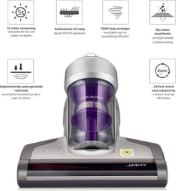 Thuys – Huisstofmijt Stofzuiger Deluxe – Matras Reiniger – Anti Huisstofmijt – HEPA Filter – 14.000PA Zuigkracht – UV Licht – 700W – Grijs — thumbnail 3