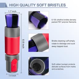 Krasvrije stofborstel + flexibele verlengslang Geschikt voor Dyson V7 V8 V10 V11 V15 Outsize stofzuiger, zachte borstel voor het verwijderen van stof, snoerloze stofzuiger vervangende onderdelen — thumbnail 4