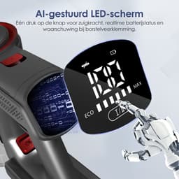 Elekiatech Steelstofzuiger - Touchscreen en anti - klit borstel - Steelstofzuiger Draadloos - Batterijduur tot 50 minuten - 1,5 L Stofbak - Geschikt voor tapijt, harde vloeren en dierenhaar - Rood — thumbnail 5
