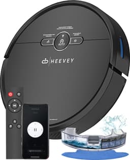 Heevey Robotstofzuiger met dweilfunctie - Automatisch oplaadstation - Dweilrobot - Robotstofzuiger huisdieren — thumbnail 1