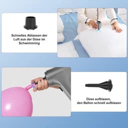 Handstofzuiger perslucht voor toetsenbord - draadloos - 6500 PA zuigkracht - auto - grijs — thumbnail 4