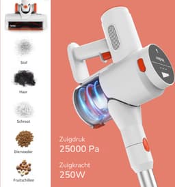 REDKEY® Steelstofzuiger - Steelstofzuiger Draadloos - Steelstofzuigers - Steelstofzuiger Zonder Zak Op Accu - Stofzuiger Draadloos - Stofzuiger Robot - Steelstofzuiger Met Snoer - Steelstofzuiger Wit — thumbnail 3