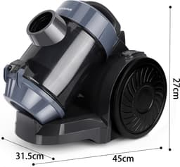 Aigostar Zack 30LSZ - Steelstofzuiger - Stofzuiger Zonder Zak - 2 Liter - 17KPa - HEPA 12 Filter - 800W - Lichtgewicht - Zwart — thumbnail 3
