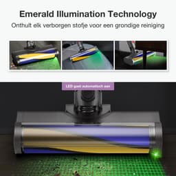 SVENNE® Zuigmond met Groen Licht en Stofdetectie - Geschikt voor Dyson V15 / V11 / V10 / V8 / V7 - Mondstuk met LED Verlichting - Parketborstel Accessoires & Onderdelen voor Steelstofzuiger - Opzetstuk Borstel - Triggerlock - Wasbaar — thumbnail 3