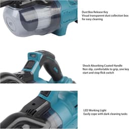 Draadloze Stofzuiger - Handstofzuiger Krachtig - Huishouden Schoonmaken - Werkt met 18V batterij - 700 Ml Stofbak - Zwart — thumbnail 3