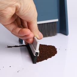 Stofblik en borstel - Mini bezemset - Bureau opruimen - Strak ontwerp - 3 stuks - Wit — thumbnail 5
