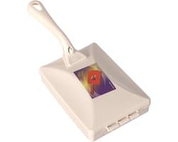 Kruimelveger Handheld - Kruimelborstel Vanger - Snel Opruimen - Dubbele Rolborstels - 10.5 x 26 cm - Beige