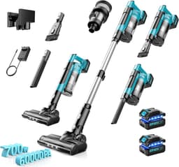 Accustofzuiger - Draadloze Stofzuiger - Grondige Schoonmaak - 700W Borstelloze Motor - 45 kPa Zuigkracht - Zwart — thumbnail 1