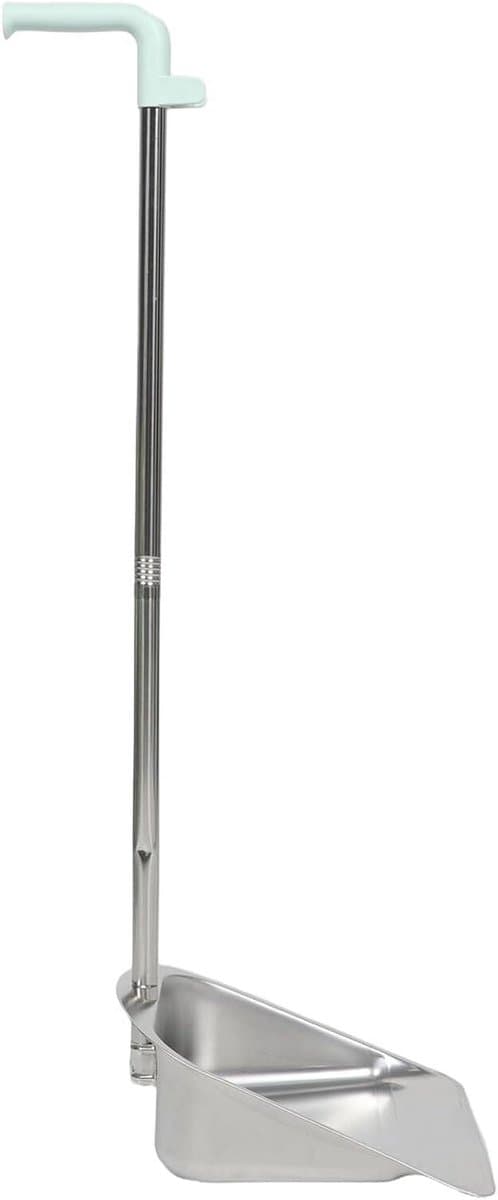 Stofblik Lange Steel - Vuilblik Roestvrij - Staand Schoonmaken - Ergonomisch Ontwerp - 80 cm Lengte - Zilver — afbeelding 1