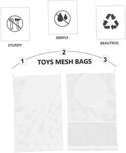 ABOOFAN 2 Stuks Vuile Kleren Netje Badspeelgoedbak Kinderwasmand Badspeelgoed Houder Kinderspeelgoed Opbergzakken Huishoudelijke Ophangzak Polyester Een Bad Nemen Baby Grote Netje Wit — thumbnail 5