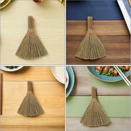 Kleine Handveger - Mini Stofveger - Bureau Reinigen - Natuurlijk Stro Materiaal - 4 Stuks - Meerkleurig — thumbnail 5