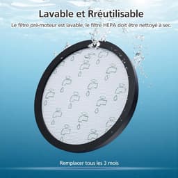 6 stuks filters - 3 lange filterelementen en 3 ronde filterelementen - compatibel met Rowenta Cyclonic X-Trem Power stofzuiger (RO69 XX) — thumbnail 2