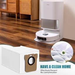 14 stuks stofzuigerzakken - compatibel met Dreame D10 Plus D10s Plus Z10 Pro L10 Plus robotstofzuiger- 2,5 liter automatisch afsluitende stofzak - vervanging voor dierenhaar en dagelijks vuil -meerlaagse filtratie — thumbnail 2