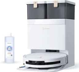 ECOVACS DEEBOT T50 PRO OMNI Gen3 Robotstofzuiger met Dweilfunctie - 25.000Pa - 8.1 cm Ultradun - ZeroTangle 3.0 - TruEdge 2.0 Randreiniging - AIVI 3D 3.0 Obstakelvermijding - 75°C Heetwater-Wit - 1000ml Schoonmaakmiddel — thumbnail 1