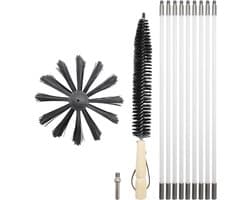 Droger Vent Cleaner - Schoorsteenborstel Kit - Ventilatie Reinigen - Flexibele Staven - 12 Voeten - Zwart