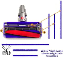 Geschikt voor Dyson V6-V15 9-strip pluche strip — thumbnail 4