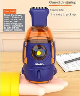 Mini Desktop Stofzuiger - Draagbare Stofveger - Bureau Schoonmaken - Afneembare Stofbak - 13.5 x 7.5 x 7 cm - Blauw — thumbnail 4