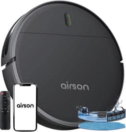 Robotstofzuiger met Dweilfunctie en Laadstation - Airson Pro Clean - Dweilrobot met App & Afstandsbediening - Geschikt voor Huisdieren en Tapijt — thumbnail 1