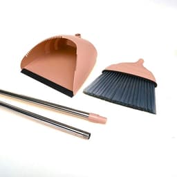 Stoffer en blik - Reinigingsset - Huishoudelijk schoonmaken - Roestvrij staal ontwerp - 98 cm lang - Grijs — thumbnail 2