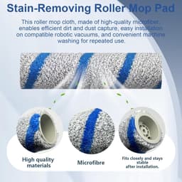 4 stuks Rolmop voor Ecovacs Deebot X8/X9/X11/T80 stofzuiger vervanging voor Yeedi S14 Plus stofzuiger - Wasbaar — thumbnail 2