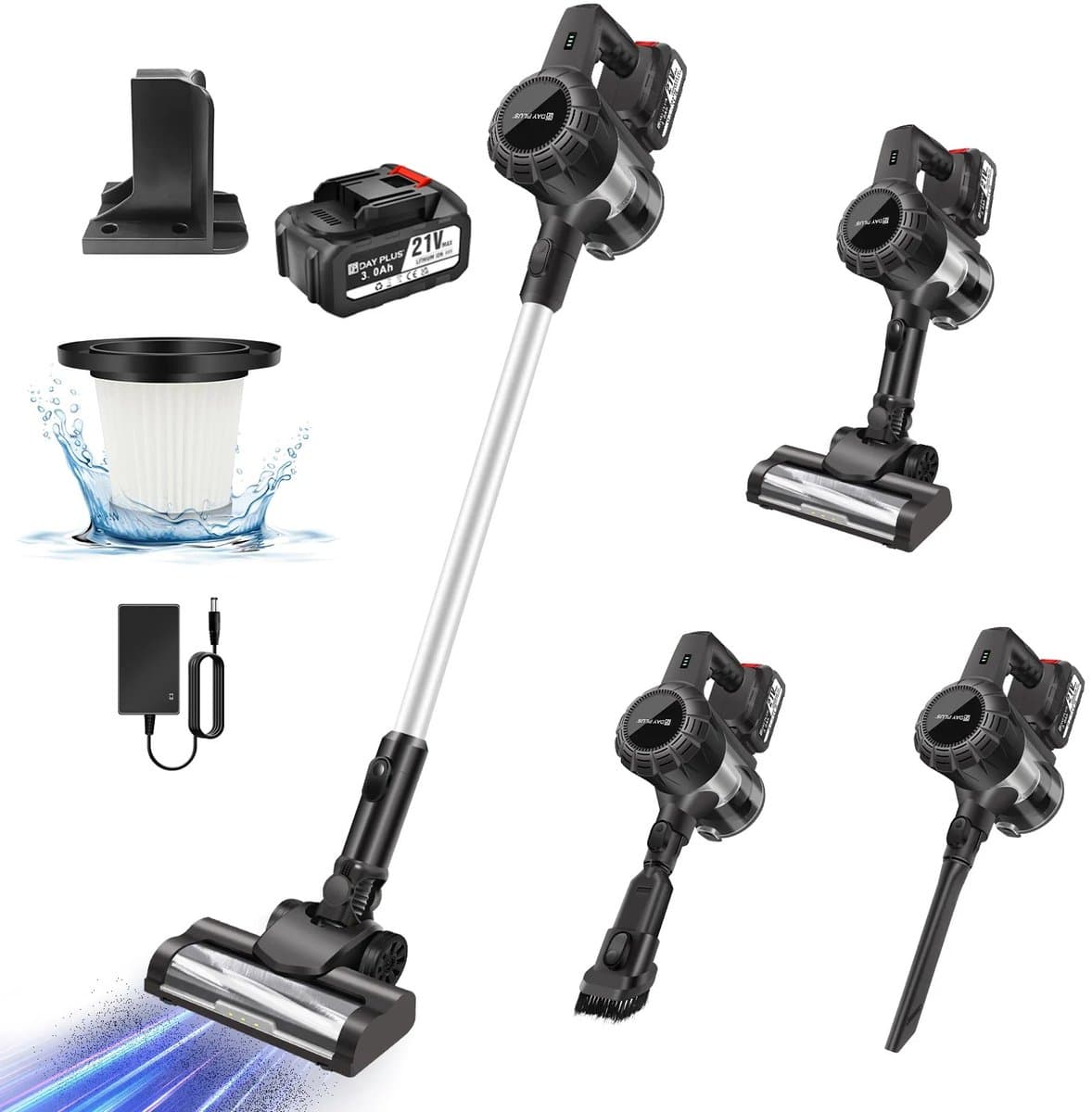 Cellista Steelstofzuiger Draadloos 30000Pa - 3-in-1 Handstofzuiger Zonder Zak - HEPA Filter - Lichtgewicht 2,7 kg - Krachtige Accu Stofzuiger voor Huisdierharen — afbeelding 1