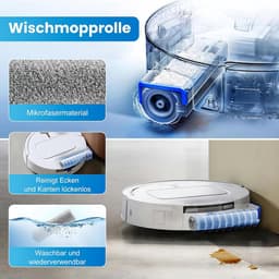 18-delige accessoireset geschikt voor Ecovacs Deebot T80 Omni robotstofzuiger - rubberen hoofdborstel, 4 filters, 2 dweilen, 4 zijborstels, 6 stofzakken, reinigingsborstel — thumbnail 4