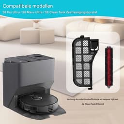 GELLDG 4 Stuks Vervangingsonderdelen geschikt voor Roborock S8 Pro Ultra en S8 MaxV Ultra - Waterfilter en Reinigingsborstels Set - Geschikt voor Huishoudelijke Apparaten in Huis, Kantoor en Hotel - Incl. 2 Waterfilters en 2 Borstels — thumbnail 3