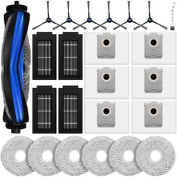 GELLDG Stofzuigeronderdelen - 24 Stuks - Vervangingsset - Geschikt voor Ecovacs Deebot T50 Pro Omni Gen2 / T50 PRO Omni / T50 Omni - Incl. 1 Hoofdborstel, 6 Dweilen, 6 Stofzakken, 4 Filters, 6 Zijborstels en 1 Reinigingsborstel — thumbnail 1