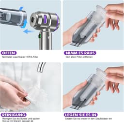 6 stuks wasbare HEPA-filters - Vervangingsfilter voor draadloze mini-handstofzuiger van Micisty - Antifnuo-Feolaviy handstofzuigers — thumbnail 5