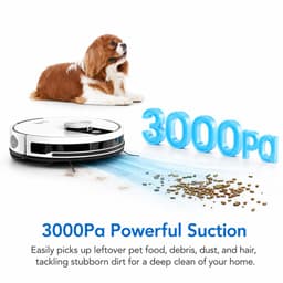 Innovastore Robotstofzuiger - Stofzuiger - Dweilfunctie - met Leegstation - 3000PA zuigkracht - 31.5x31.5x9.9cm -Wit — thumbnail 1