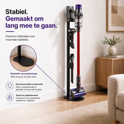 DEGG® - Stofzuiger Standaard Geschikt voor Dyson V7 V8 V10 V11 V12 V15 – Vrijstaand met Accessoirehouders – Zonder Boren – Zwart — thumbnail 3