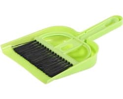 Mini Stoffer Blikset - Kleine Bezem - Snel Opruimen - Compact Opbergontwerp - 19 x 12 cm - Groen