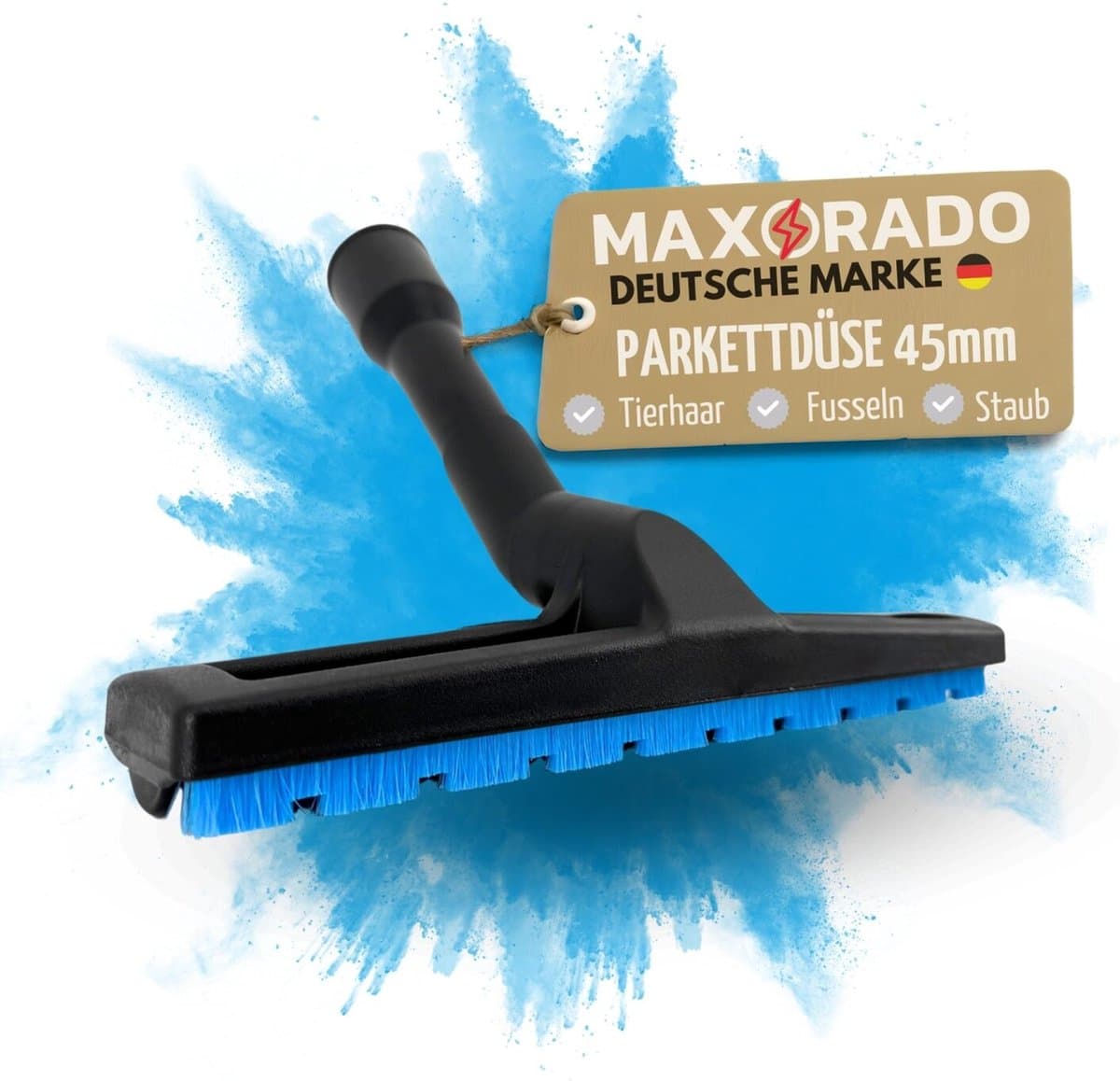 Maxorado Parketmondstuk vloerzuigmond NW45 45mm DN45 - Universeel - geschikt voor Makita 440, 445, 448, 449, Festo, Festool, Kärcher, Fein, Cleancraft stofzuiger – 45 mm borstel — afbeelding 1