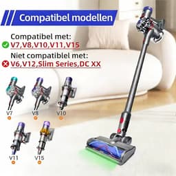 Stofzuigermond - Geschikt voor Dyson Steelstofzuiger V7/V8/V10/V11/V15/G5 - Groen Led - Wasbare borstel - Stofzuigeraccessoires - Vloerzuigmond - Blauw — thumbnail 3