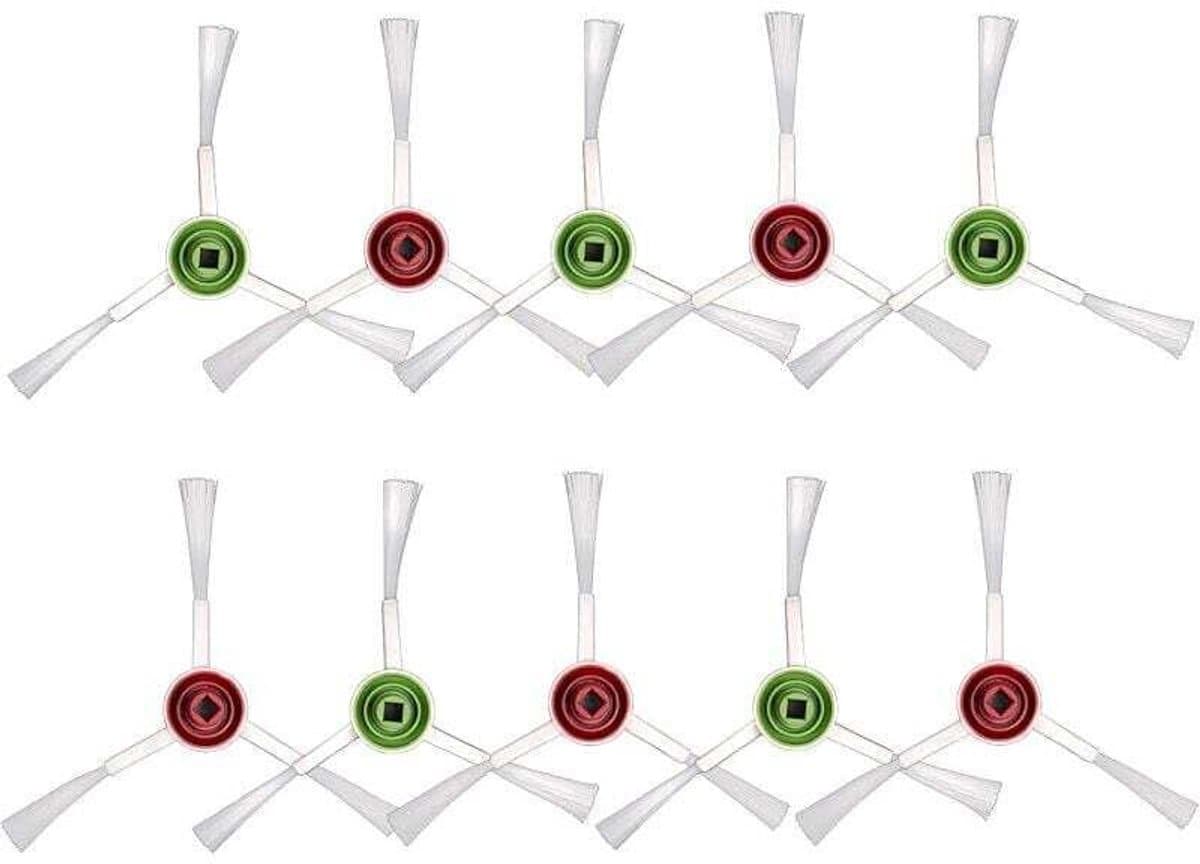 (10 stuks) Vervangende zijborstel Geschikt voor T20 Omni, compatibel Geschikt voor ECOVACS DEEBOT T20 Omni / T20e Omni / X1 Omni / X1 Omni (wit) — afbeelding 1