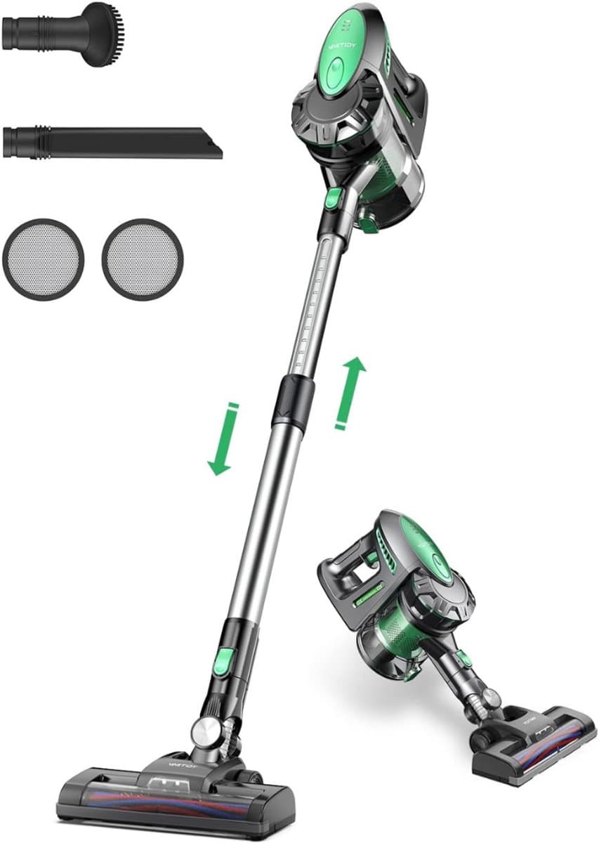 SVN® 6-in1 Steelstofzuiger Zonder Zak op Accu - Steelstofzuiger Draadloos Uitschuifbaar - Kruimeldief Snoerloos best Verkocht 25KPA – Groen - 17cm x 8cm x 10cm; 2.3 kg — afbeelding 1