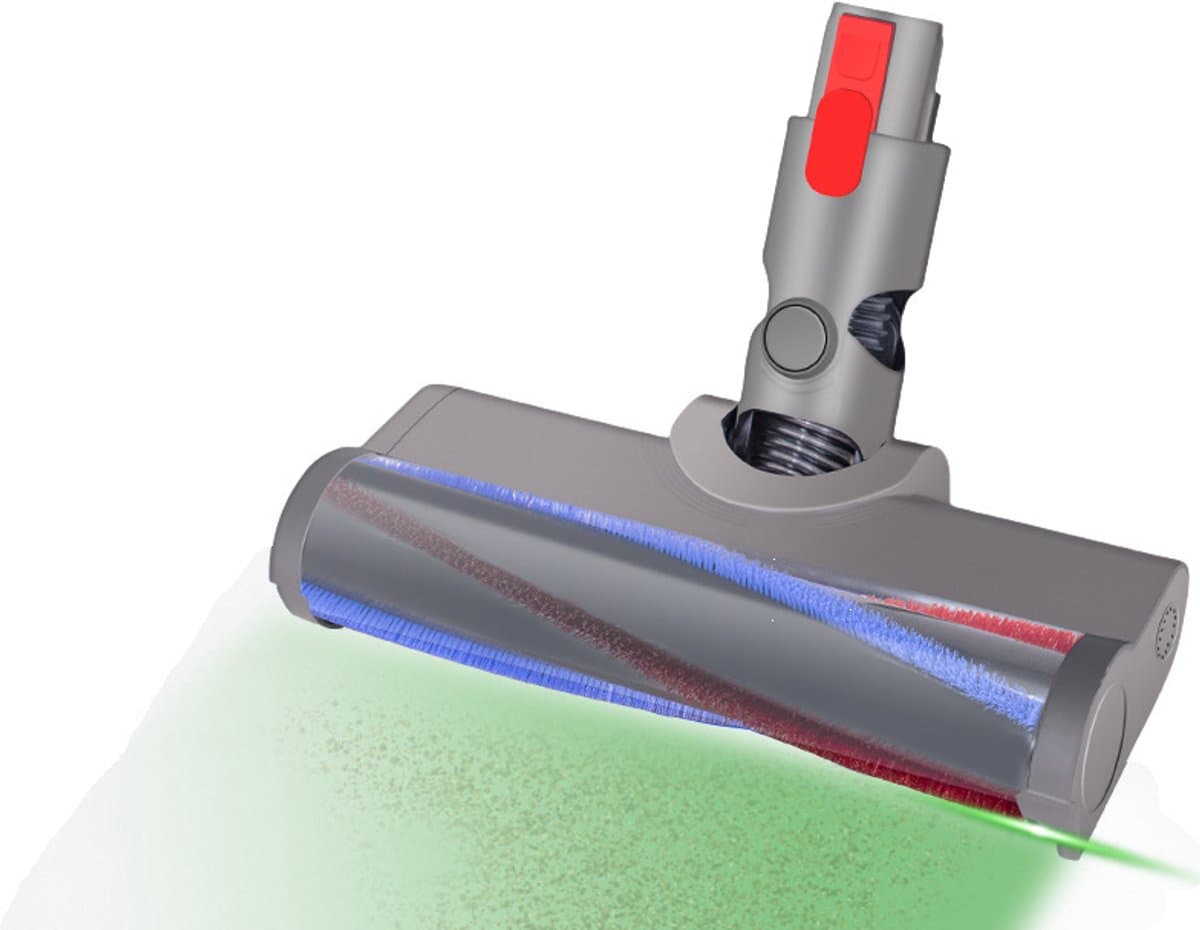 Geschikt voor Dyson stofzuiger V10 slim en V12 slim accessoires, tapijtroller, zachte rollerborstelkop, groen lampje — afbeelding 1