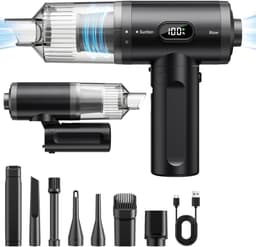 Sander Shop Handstofzuiger, 11000PA autostofzuiger, draadloos, opvouwbare mini-autostofzuiger met krachtige borstelloze motor , draagbare stofzuiger voor huisdierenhaar, voertuigen — thumbnail 1