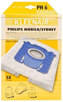 3x Kleenair Stofzuigerzakken Philips PH-6 5 stuks — thumbnail 2