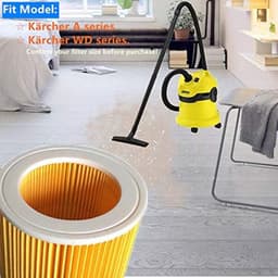 OIMG Patroonfilter - 2 Stuks - nat- en droogfilter - Geschikt voor Karcher WD3/NT18/20/38/1- Geschikt voor HEPA- WD2/MV2/3 stofzuiger katoen - geel — thumbnail 5