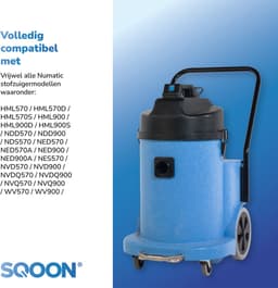 SQOON® Serviceset stofzuiger 38mm geschikt voor Numatic - Compleet vervangingsset - Ideaal voor harde vloeren, fijnstof en algemeen schoonmaakwerk — thumbnail 2
